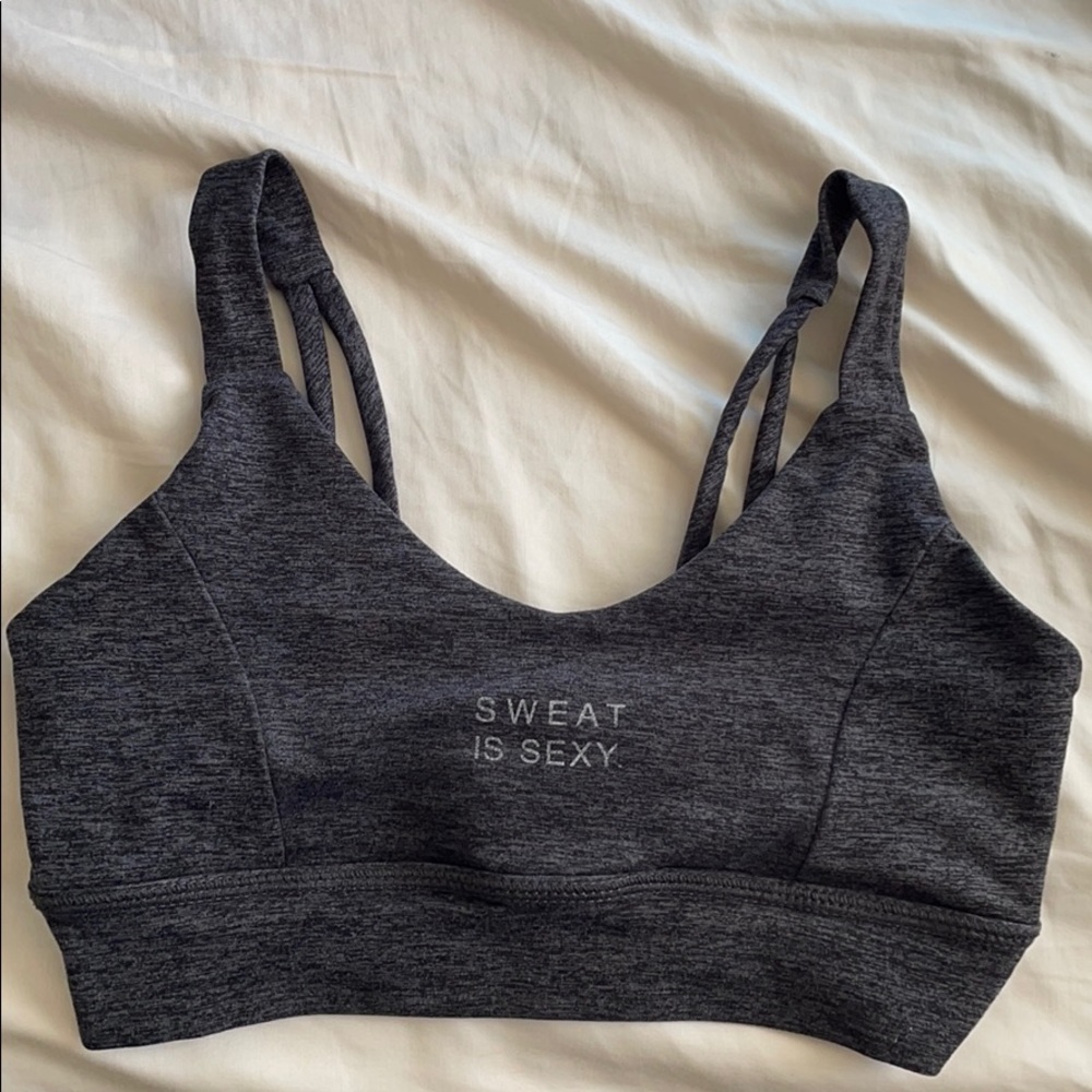 “Sweat is sexy” sports bra